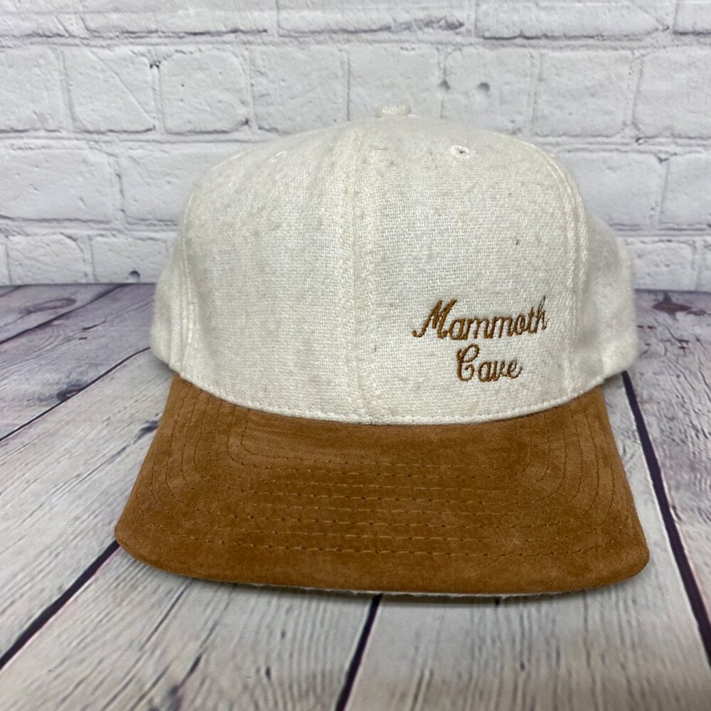 Vintage Hat Cap Snapback Cream Brown Mammoth Cave Kentucky Made in USA America - Picture 5 of 10